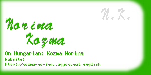 norina kozma business card